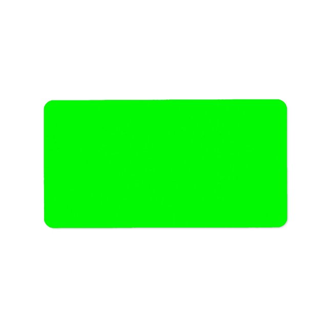 Étiquette Vert Fluo Neon Couleur Personnaliser Ceci! (Devant)