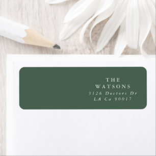 Étiquette Vert moderne Sage Moss Plain Mariage simple