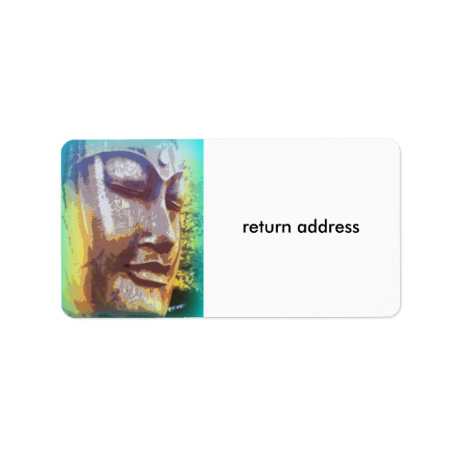 Étiquette vert visage bouddha (Devant)