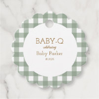 Étiquette verte En vichy Baby shower Favoriser