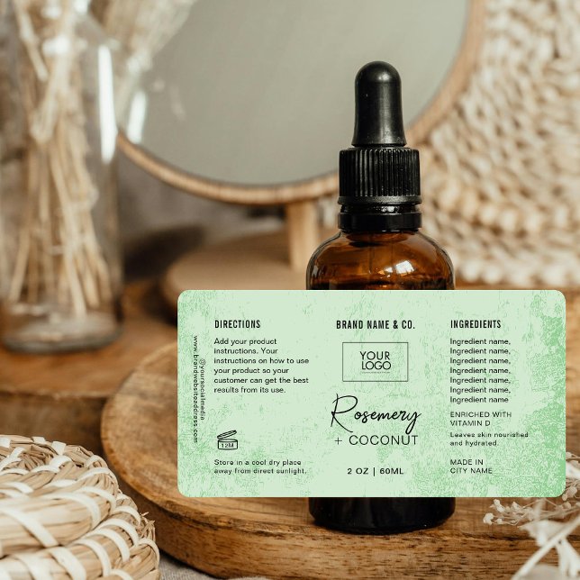 Étiquette Verte Rustique Personnalisable de Produi (Créateur téléchargé)