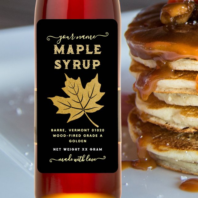 Étiquette verticale sirop d'érable feuille d'érabl (Créateur téléchargé)