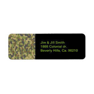 Étiquette Verts et bruns de Camo