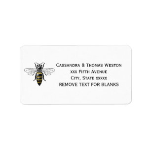 Étiquette Veste de blason d'abeille vintage héraldique prepp