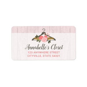 Étiquette Vêtements Roses floraux penderie Boutique de mode