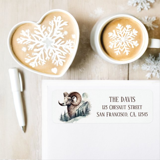 Étiquette Vibes d'hiver Rocky Mountain Bighorn Sheep - Retou (Créateur téléchargé)