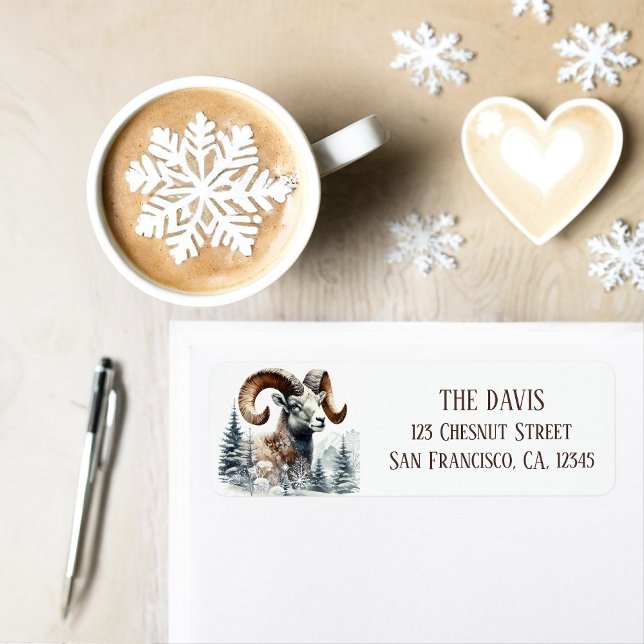 Étiquette Vibes d'hiver Rocky Mountain Bighorn Sheep - Retou (Créateur téléchargé)