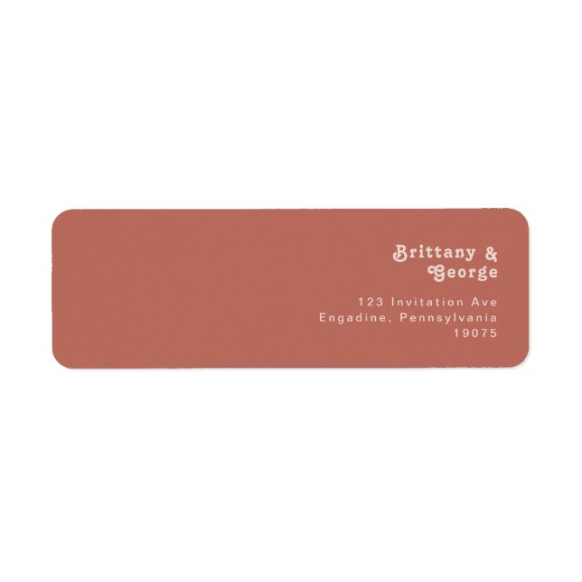 Étiquette Vibes rétro simples | Ancien Rose Adresse de retou (Devant)