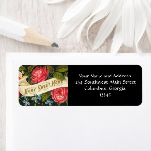 Étiquette Victorian Home Sweet Home Roses