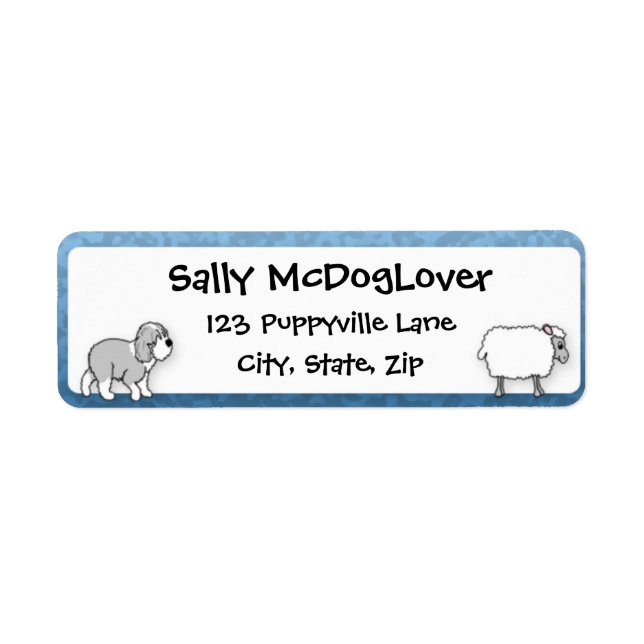 Étiquette Vieux anglais Sheepdog Herding Sheep (Devant)