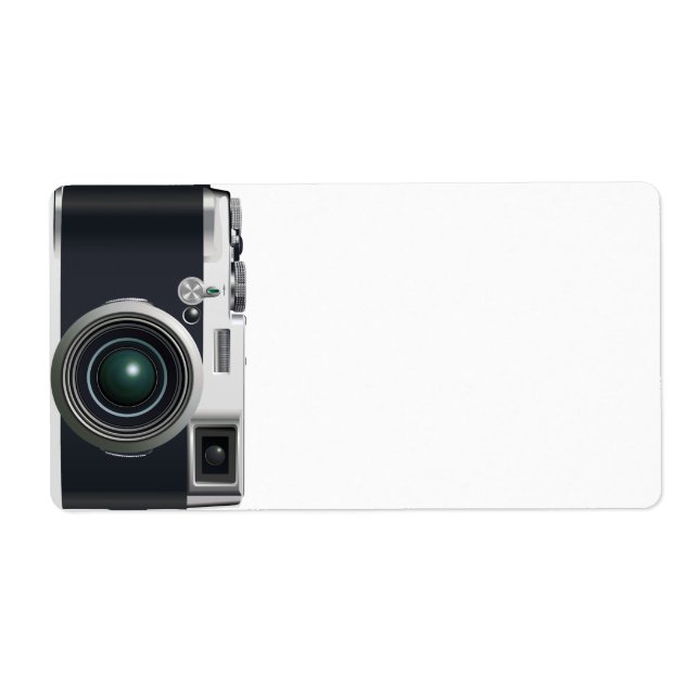 Étiquette Vieux appareil photo noir (Devant)