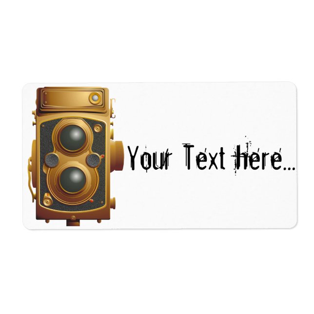 Étiquette Vieux appareil photo Steampunk (Devant)