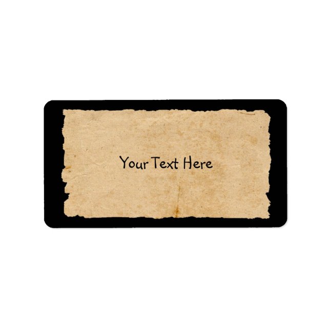 Étiquette Vieux papier en noir (Devant)