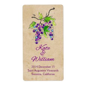 Étiquette Vignobles Artistiques Vignoble Mariage Vignobles É