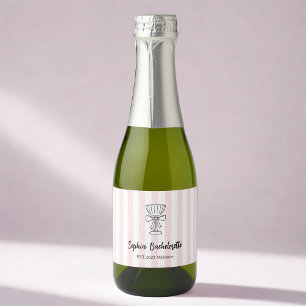 Étiquette Vin Bachelorette Bande rose