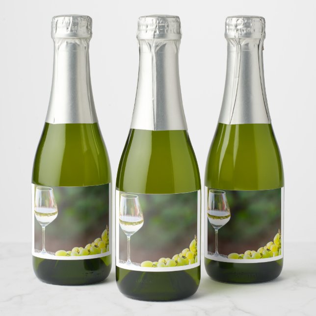 Étiquette Vin Blanc & Raisins (Bouteilles)