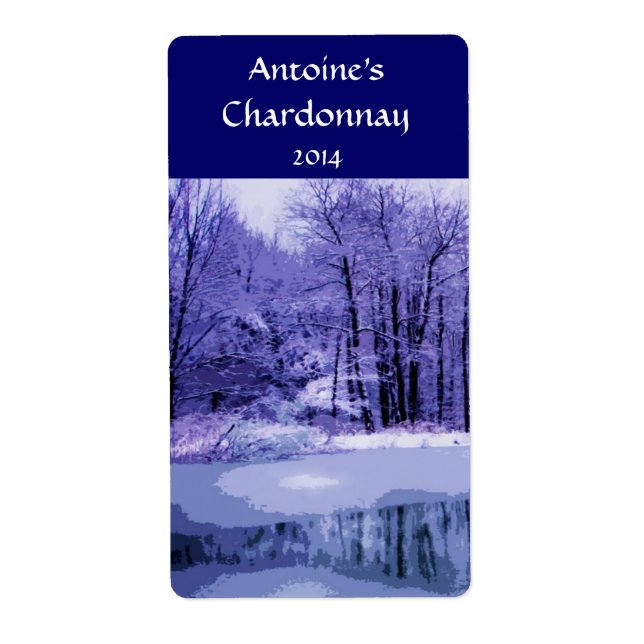 Étiquette Vin Blue Winter Woods (Devant)
