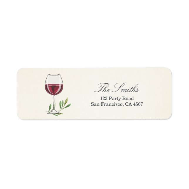 Étiquette Vin Dégustation Retour Adresse Label Vignoble (Devant)