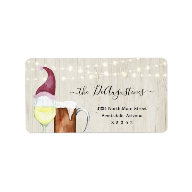 Étiquette Vin et bière & vacances Cheval Adresse de retour (Devant)