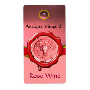 Étiquette VIN ROSE ANTIQUE GRAINE ROUGE CIEL, rose