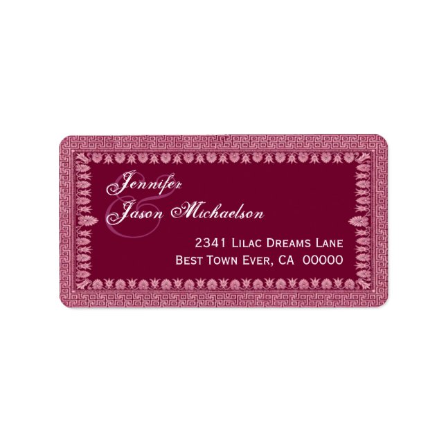 Étiquette Vin Rouge Art Déco Mariage frontalier (Devant)