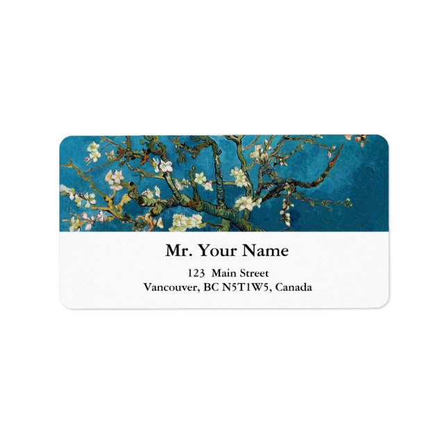 Étiquette Vincent van Gogh, Amandier en fleurs (Devant)