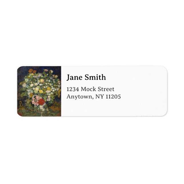 Étiquette Vincent van Gogh Bouquet de fleurs dans un vase (Devant)