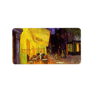 Étiquette Vincent Van Gogh Café Terrasse Au Night Fine Art