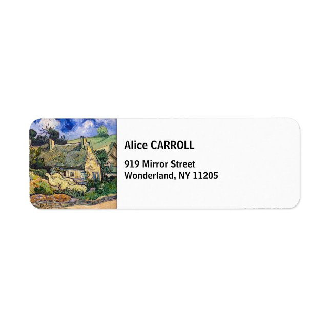 Étiquette Vincent Van Gogh - Chalets de chaume à Cordeville (Devant)