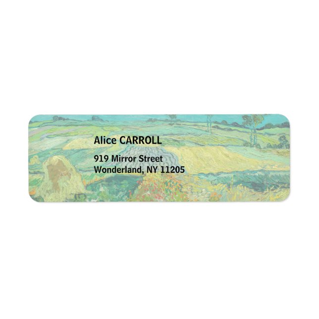 Étiquette Vincent van Gogh - Champs de blé près d'Auvers (Devant)