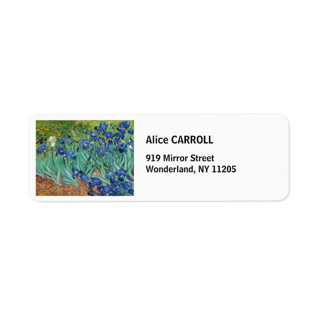 Étiquette Vincent Van Gogh - Iris (Devant)