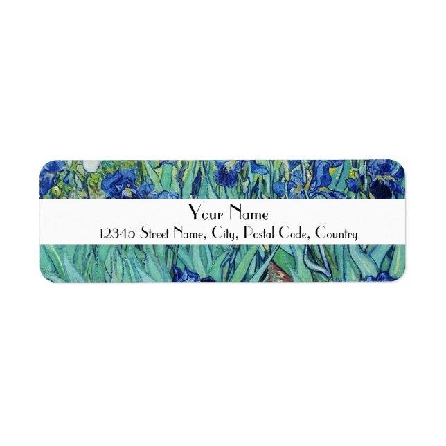Étiquette Vincent van Gogh, Irises (Devant)