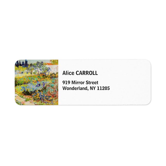 Étiquette Vincent van Gogh - Jardin à Arles (Devant)