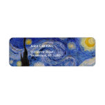 Étiquette Vincent Van Gogh - La nuit étoilée<br><div class="desc">The Starry Night / La nuit etoilee - Vincent Van Gogh en 1889</div>