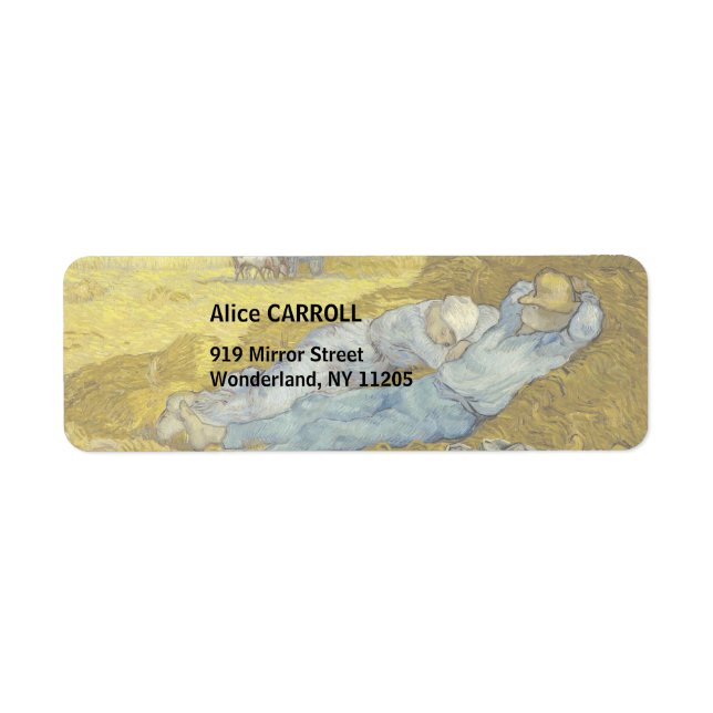 Étiquette Vincent Van Gogh - Mion, Repos / Travail / Siesta (Devant)