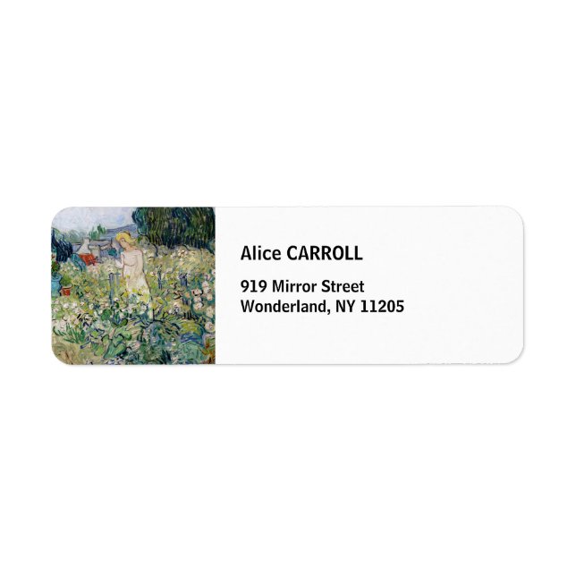 Étiquette Vincent van Gogh - Miss Gachet dans son jardin (Devant)