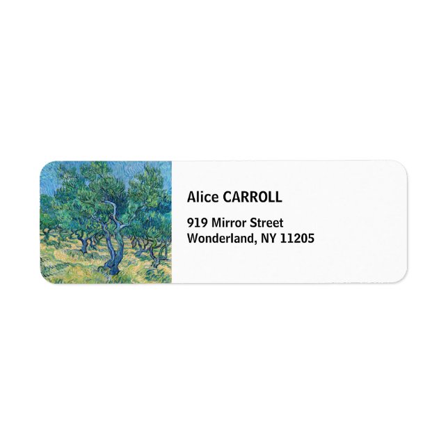 Étiquette Vincent van Gogh - Oliveraie (Devant)