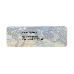 Étiquette Vincent van Gogh - Oliviers : Ciel bleu vif
