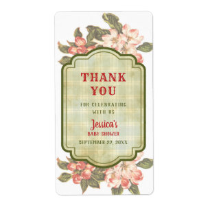 Étiquette Vintage Apple Blossom & Plaid