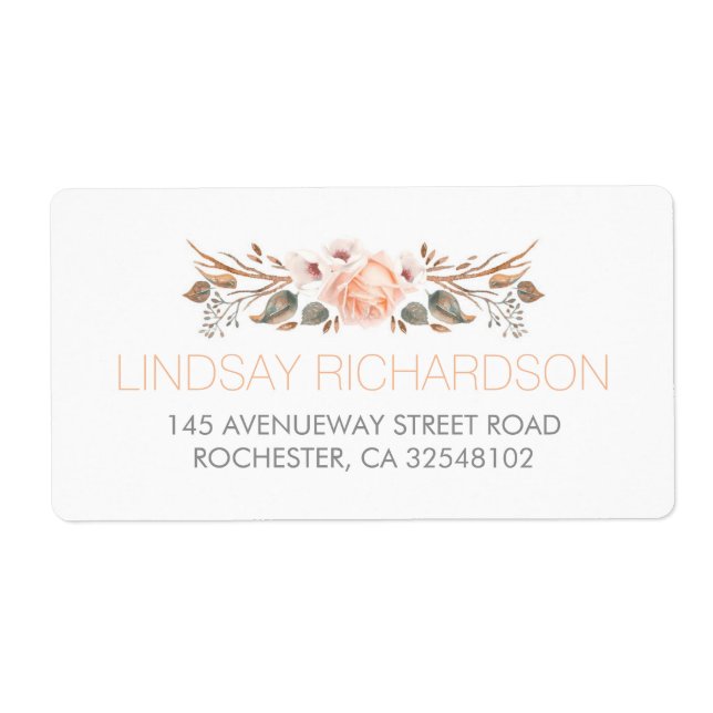 Étiquette Vintage Automne Rustique Bois Jardin Mariage (Devant)