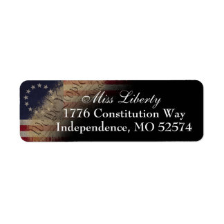 Étiquette Vintage Betsy Ross - Drapeau américain Retour