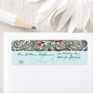 Étiquette Vintage Birds Music Chickadee Adresse