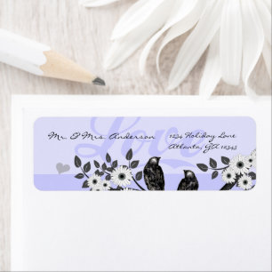 Étiquette Vintage Birds Musical Lilac Adresse