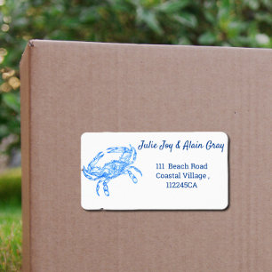 Étiquette Vintage  blue  crab - personalized