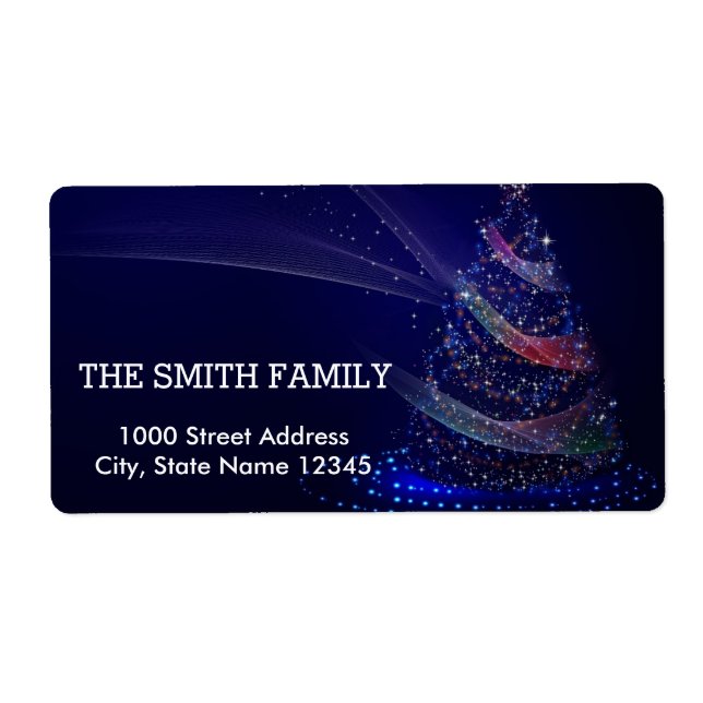 Étiquette Vintage Blue neige Parties scintillant Noël (Devant)