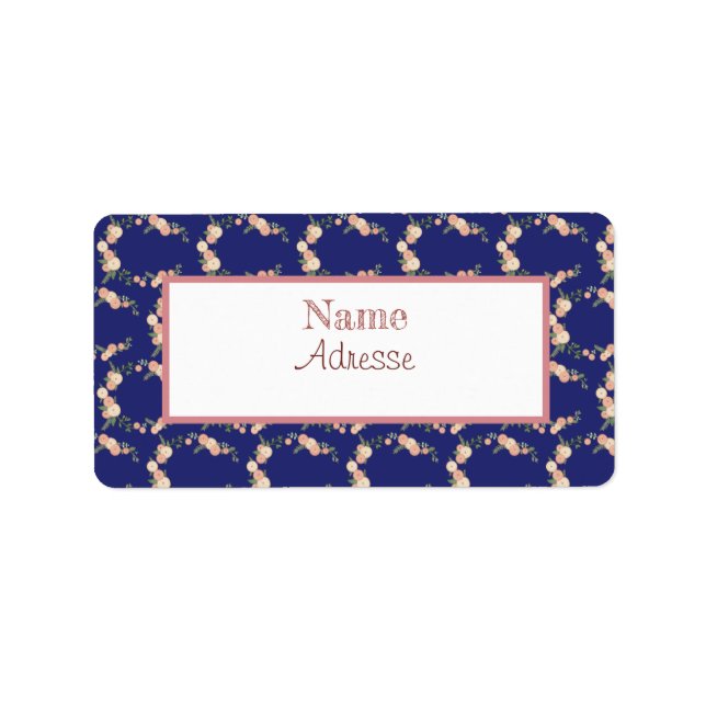 Étiquette Vintage Blütenkranz Adressaufkleber (Devant)