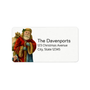 Étiquette Vintage Christmas Old World Santa Claus