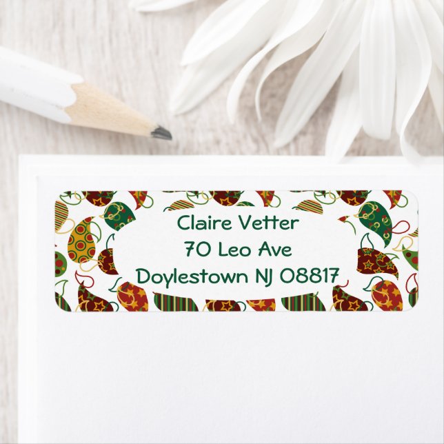 Étiquette Vintage Christmas Paisley (En situation)