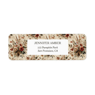 Étiquette Vintage Cottagecore Aquarelle Floral Roses de terr