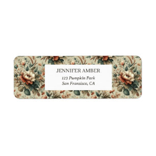 Étiquette Vintage Cottagecore Aquarelle Floral Roses de terr